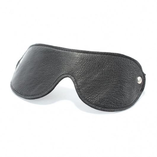 Черная кожаная маска на глаза - БДСМ Арсенал - купить с доставкой в Старом Осколе