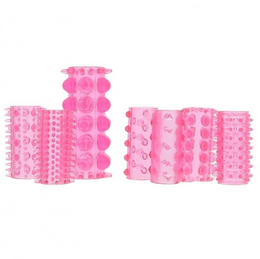 Набор из 7 розовых насадок на пенис ONE-A-DAY PENIS SLEEVES PINK - Seven Creations - в Старом Осколе купить с доставкой