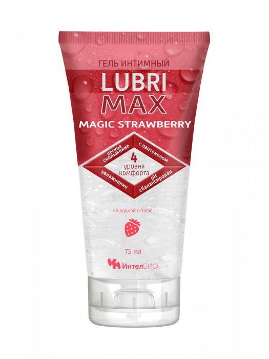 Интимный гель-смазка на водной основе Lubrimax Magic Strawberry - 75 мл. - ИнтелБИО - купить с доставкой в Старом Осколе