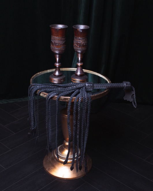 Черный плетёный флоггер Scandal из натуральной кожи - 78 см. - Scandal - купить с доставкой в Старом Осколе