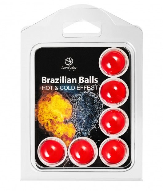 Набор из 6 шариков с массажным маслом Brazilian Balls с охлаждающим и разогревающим эффектом - Secret Play - купить с доставкой в Старом Осколе