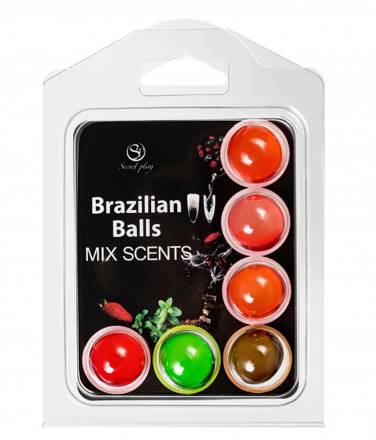 Набор из 6 шариков с ароматизированными массажными маслами Brazilian Balls - Secret Play - купить с доставкой в Старом Осколе