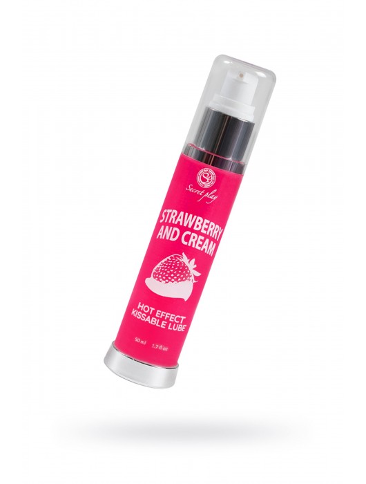 Массажное масло 2-в-1 с разогревающим эффектом и вкусом клубники со сливками - 50 мл. - Secret Play - купить с доставкой в Старом Осколе