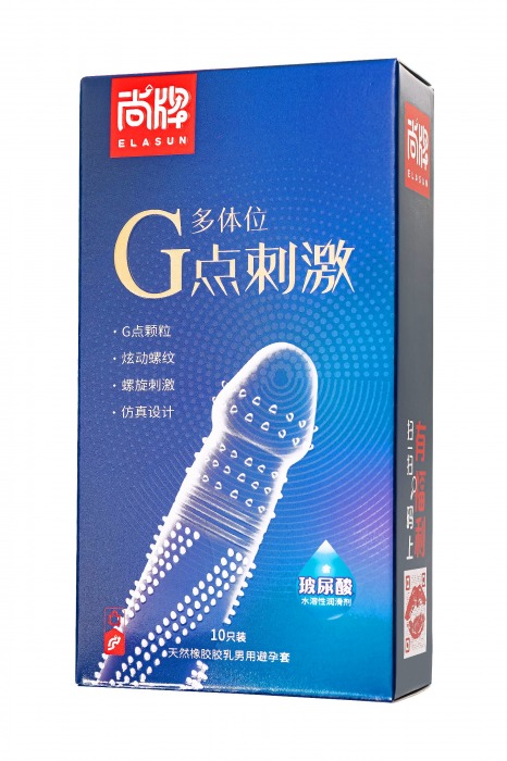 Ультратонкие презервативы Elasun G-spot stimulation с ребрами и точками - 10 шт. - Elasun - купить с доставкой в Старом Осколе