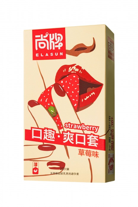 Презервативы Elasun Strawberry с аромато клубники - 10 шт. - Elasun - купить с доставкой в Старом Осколе