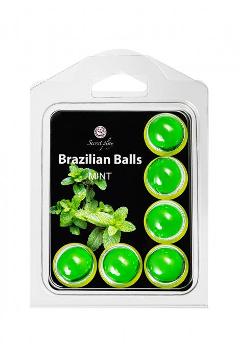 Набор из 6 шариков с массажным маслом Brazilian Balls с ароматом мяты - Secret Play - купить с доставкой в Старом Осколе