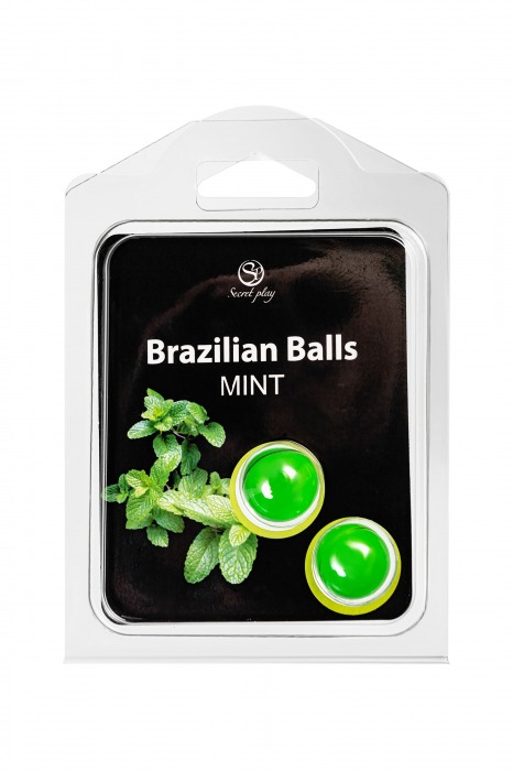 Набор из 2 шариков с массажным маслом Brazilian Balls с ароматом мяты - Secret Play - купить с доставкой в Старом Осколе