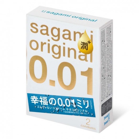 Увлажнённые презервативы Sagami Original 0.01 Extra Lub - 2 шт. - Sagami - купить с доставкой в Старом Осколе