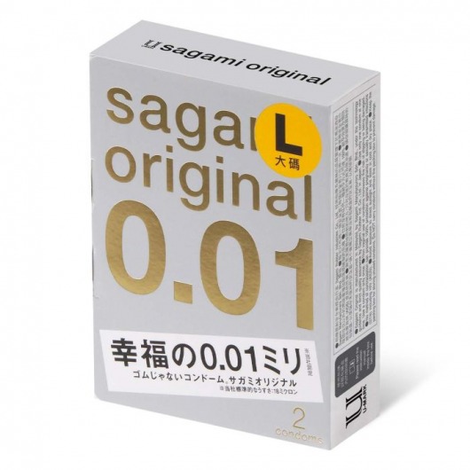 Презервативы Sagami Original 0.01 L-size увеличенного размера - 2 шт. - Sagami - купить с доставкой в Старом Осколе