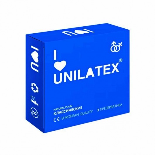 Классические презервативы Unilatex Natural Plain - 3 шт. - Unilatex - купить с доставкой в Старом Осколе