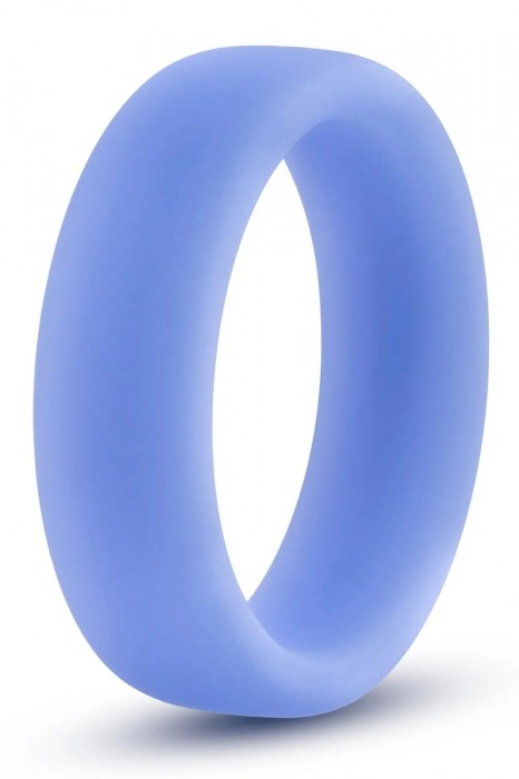 Голубое люминесцентное кольцо Silicone Glo Cock Ring - Blush Novelties - в Старом Осколе купить с доставкой