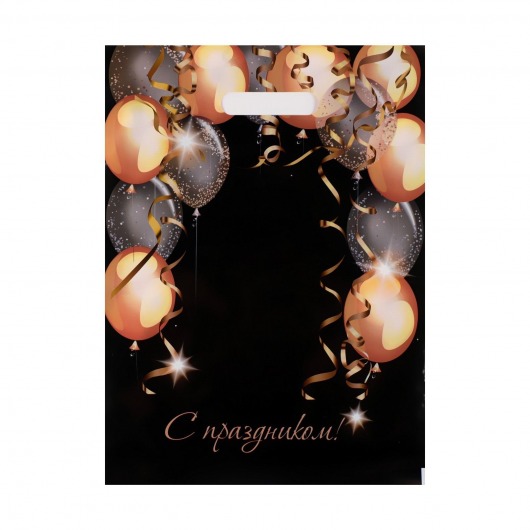 Пакет с вырубной ручкой и принтом в виде шариков (30х40 см) - Сима-Ленд - купить с доставкой в Старом Осколе