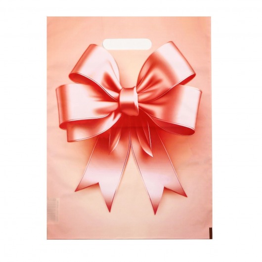 Пакет с принтом в виде банта с вырубной ручкой (30х40 см) - Сима-Ленд - купить с доставкой в Старом Осколе