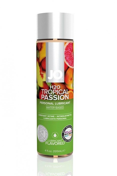 Лубрикант на водной основе с ароматом тропических фруктов JO Flavored Tropical Passion - 120 мл. - System JO - купить с доставкой в Старом Осколе