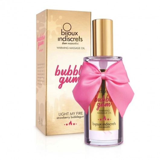 Разогревающее массажное масло Light My Fire Bubble Gum с ароматом бабл-гам - 100 мл. - Bijoux Indiscrets - купить с доставкой в Старом Осколе