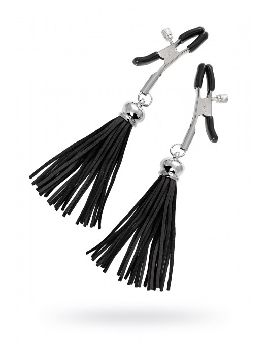 Зажимы на соски «Прищепки» с черными кисточками из замши - Pecado - купить с доставкой в Старом Осколе