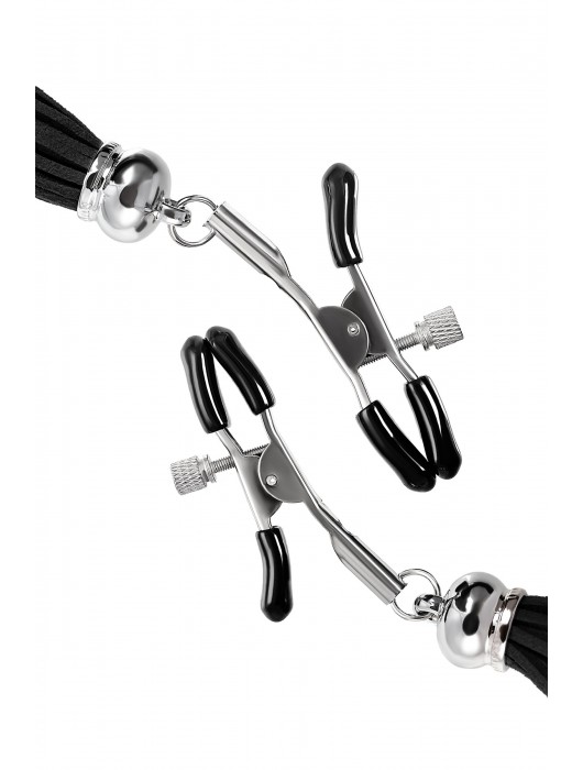 Зажимы на соски «Прищепки» с черными кисточками из замши - Pecado - купить с доставкой в Старом Осколе