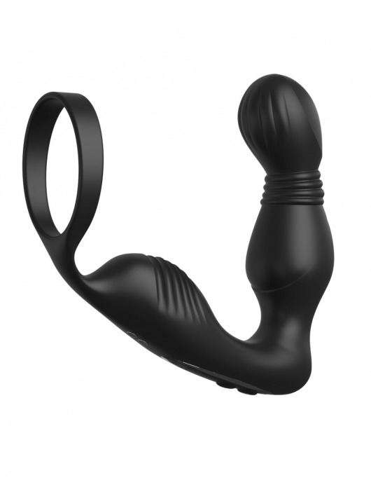 Черный вибростимулятор простаты с эрекционным кольцом Ass-Gasm Pro P-Spot Milker - Pipedream - в Старом Осколе купить с доставкой