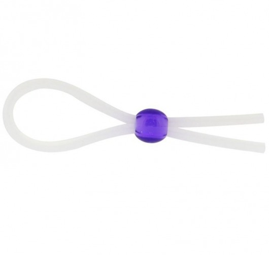 Прозрачное лассо с фиолетовой бусиной SILICONE COCK RING WITH BEAD LAVENDER - NMC - в Старом Осколе купить с доставкой