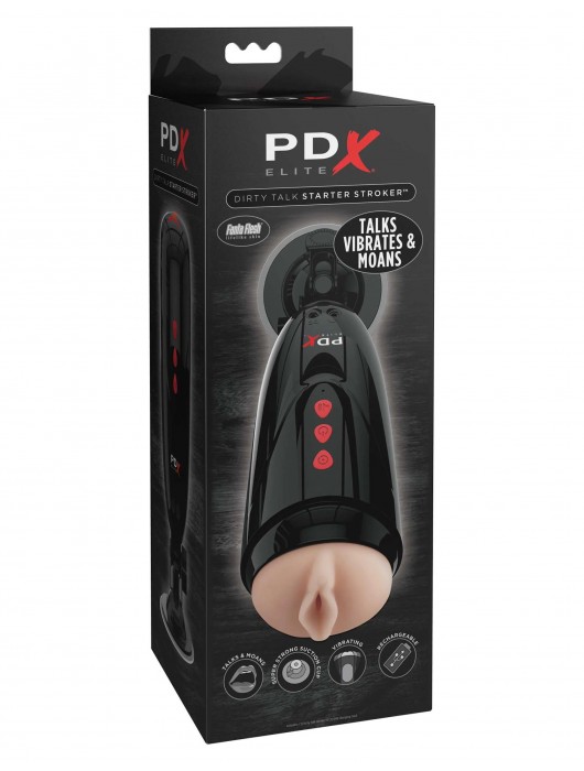 Мастурбатор-вагина с вибрацией Dirty Talk Starter Stroker - Pipedream - в Старом Осколе купить с доставкой