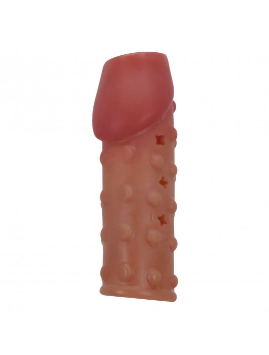 Телесная открытая насадка на пенис с бугорками - 19,8 см. - Baile - в Старом Осколе купить с доставкой