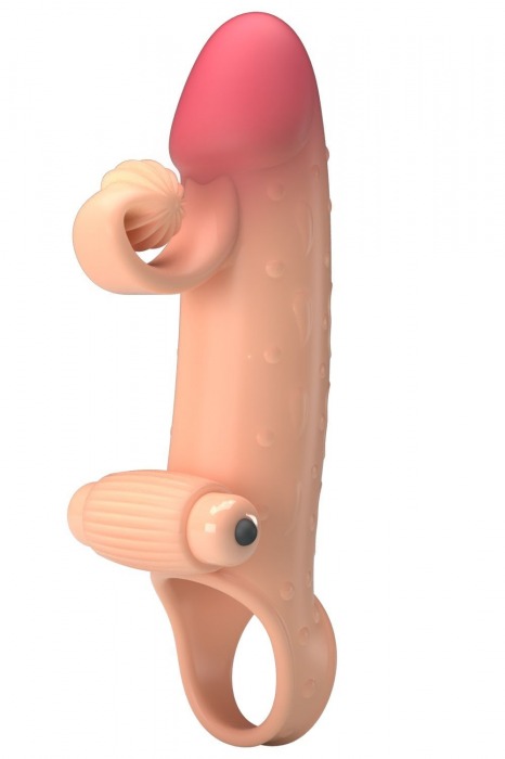 Телесная вибронасадка на пенис с подхватом мошонки - 20 см. - Baile - в Старом Осколе купить с доставкой
