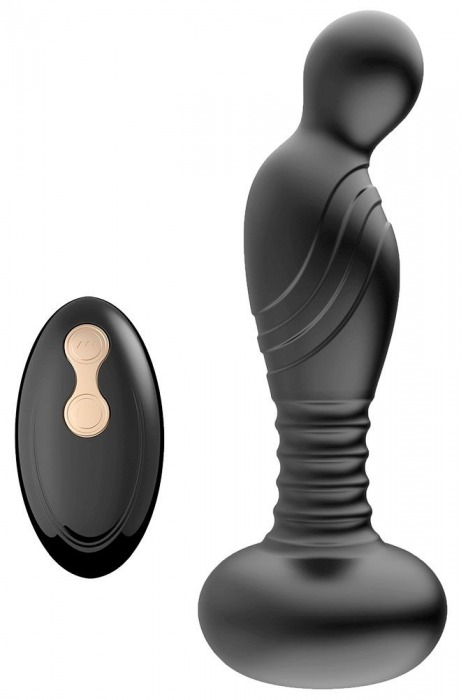 Черный массажер простаты с вибрацей и возвратно-поступательными движениями - Boys of Toys - в Старом Осколе купить с доставкой