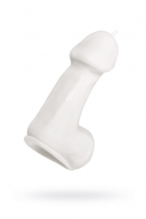 Белая свеча в форме пениса - 47 гр. - Pecado - купить с доставкой в Старом Осколе