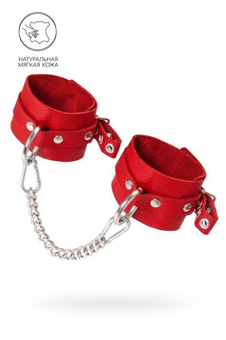 Красные мягкие кожаные оковы с люверсами - Pecado - купить с доставкой в Старом Осколе