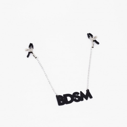 Зажимы на соски с кожаной подвеской BDSM - Crazy Handmade - купить с доставкой в Старом Осколе