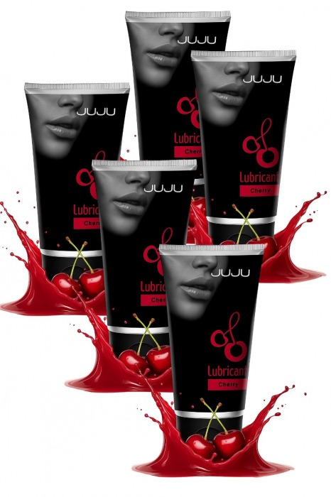 Набор из 5 съедобных лубрикантов JUJU со вкусом вишни - JuJu - купить с доставкой в Старом Осколе