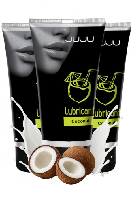 Набор из 3 съедобных лубрикантов JUJU со вкусом кокоса - JuJu - купить с доставкой в Старом Осколе