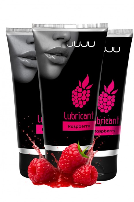 Набор из 3 съедобных лубрикантов JUJU со вкусом малины - JuJu - купить с доставкой в Старом Осколе
