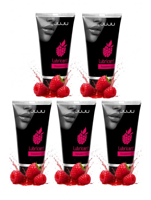 Набор из 5 съедобных лубрикантов JUJU со вкусом малины - JuJu - купить с доставкой в Старом Осколе