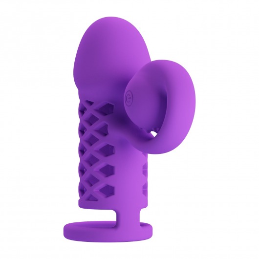 Фиолетовая вибронасадка с клиторальным отростком Harden - Baile - в Старом Осколе купить с доставкой