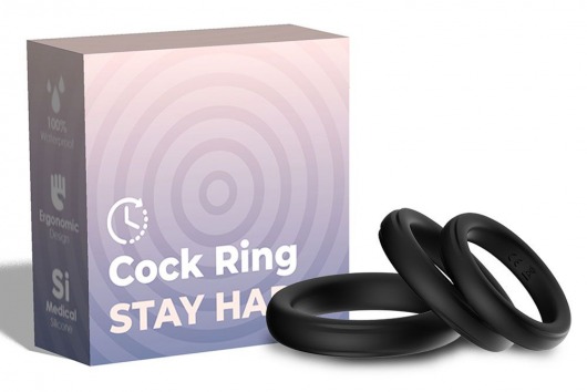 Набор из 3 черных эрекционных колец Stay Hard - Boys of Toys - в Старом Осколе купить с доставкой