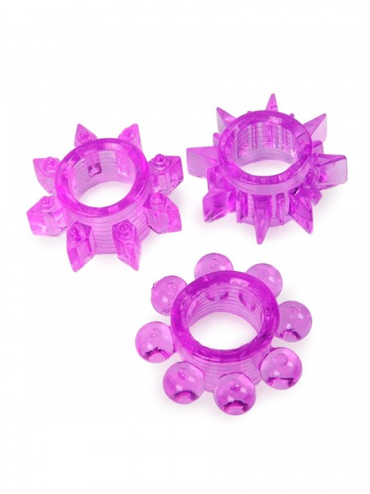 Набор из 3 лиловых эрекционных колец различной формы - Erowoman-Eroman - в Старом Осколе купить с доставкой