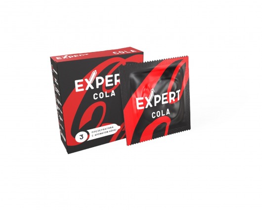 Презервативы с ароматом колы Expert Cola - 3 шт. - Expert - купить с доставкой в Старом Осколе