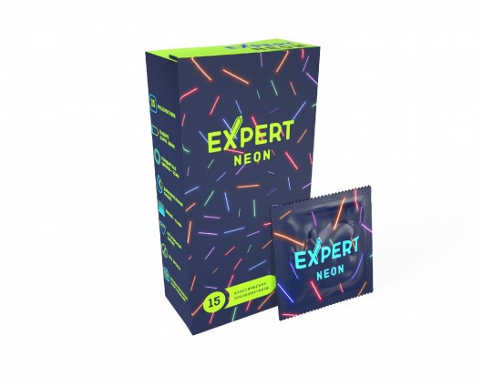 Светящиеся в темноте презервативы Expert Neon - 15 шт. - Expert - купить с доставкой в Старом Осколе
