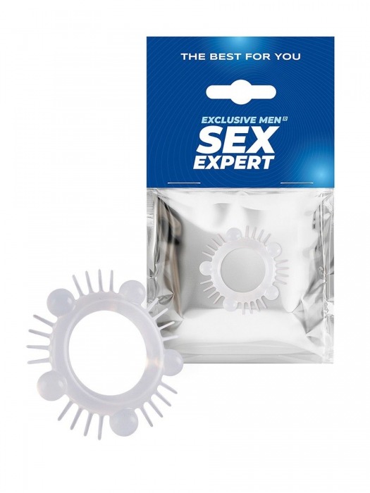 Эластичное эрекционное кольцо с шишечками и шипами - Sex Expert - в Старом Осколе купить с доставкой