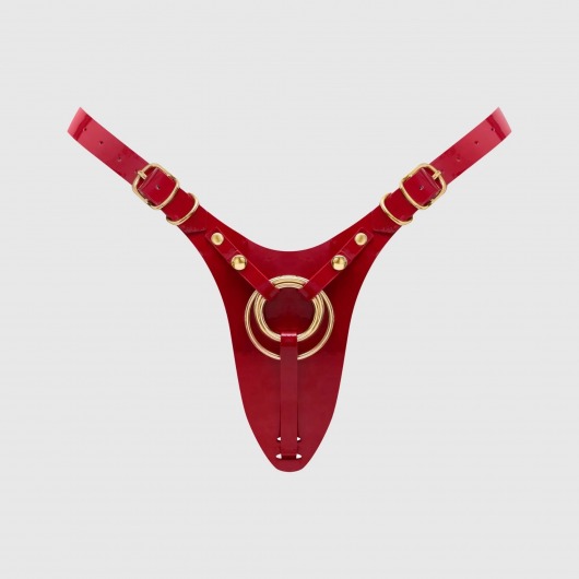 Красный пояс для фиксации насадок Strap-On-Me Leatherette Harness Fabulous - Strap-on-me - купить с доставкой в Старом Осколе