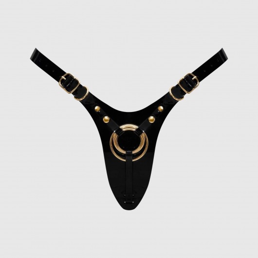 Черный пояс для фиксации насадок Strap-On-Me Leatherette Harness Fabulous - Strap-on-me - купить с доставкой в Старом Осколе