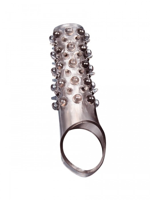 Дымчатая насадка на пенис с шипами и выпуклостями - 12 см. - Sex Expert - в Старом Осколе купить с доставкой