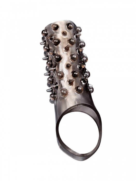 Дымчатая насадка на пенис с шипами и выпуклостями - 12,5 см. - Sex Expert - в Старом Осколе купить с доставкой