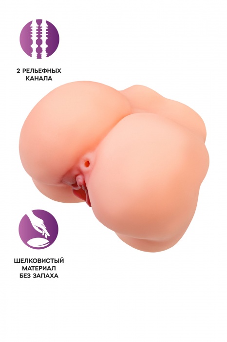 Реалистичный мастурбатор в форме попки с 2 любовными входами - No Name - в Старом Осколе купить с доставкой