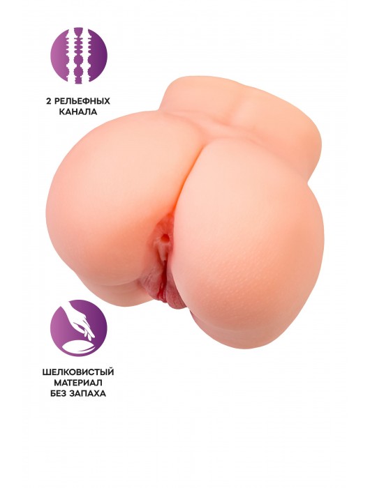 Реалистичный мастурбатор в форме попки с двумя любовными входами - No Name - в Старом Осколе купить с доставкой