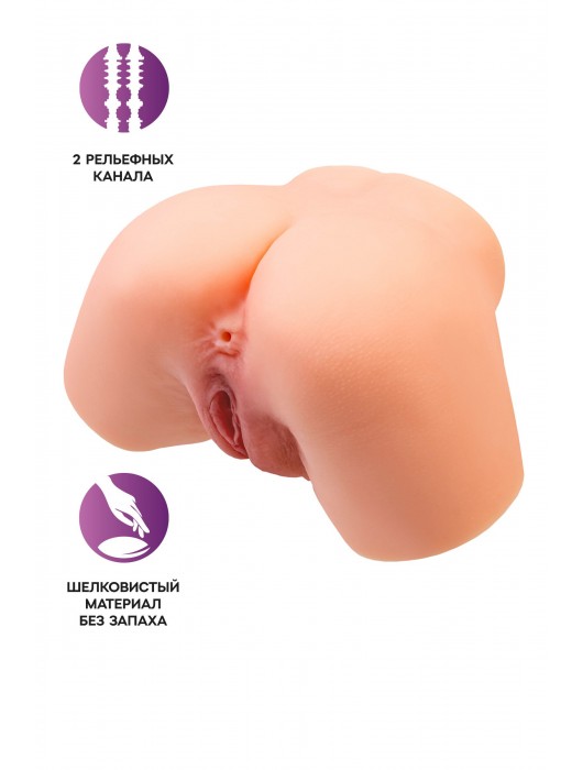 Телесный реалистичный мастурбатор-полуторс с 2 любовными входами - No Name - в Старом Осколе купить с доставкой