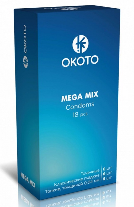 Презервативы OKOTO Mega Mix - 18 шт. - Sitabella - купить с доставкой в Старом Осколе