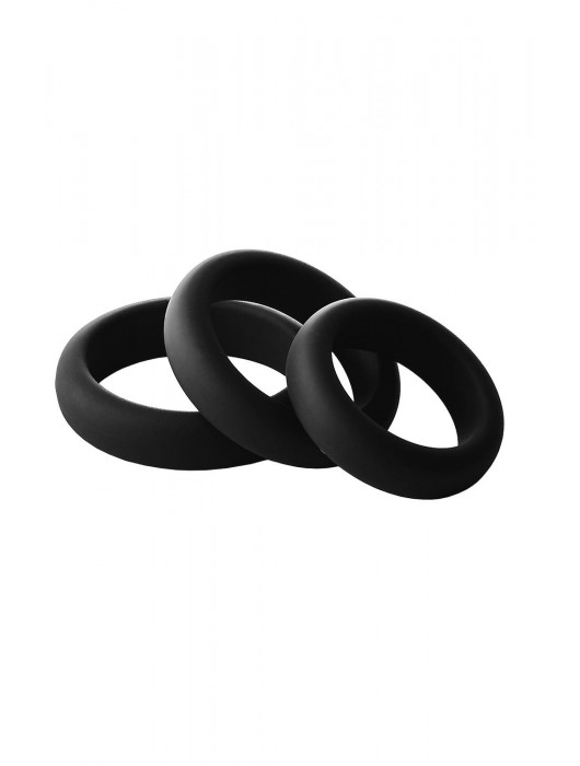 Набор из 3 черных эрекционных колец Smooth Silicone Cockring Pack - Dream Toys - в Старом Осколе купить с доставкой