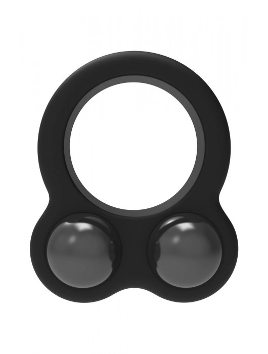 Черное эрекционное кольцо с утяжелителями Cockring Dual Weight - Dream Toys - в Старом Осколе купить с доставкой